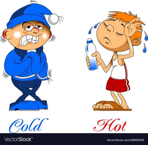Hot And Cold Temperatures Royalty Free Vector Image Learning English