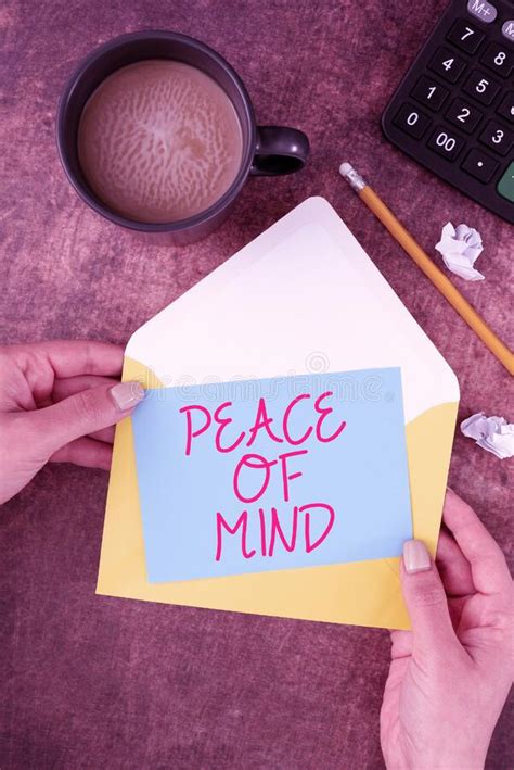 Handwriting Text Peace Of Mind Business Concept To Be Peaceful Happy