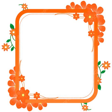 Flower Frames Png Image Flower Frame Colorful Frame Orange Png Sexiz Pix