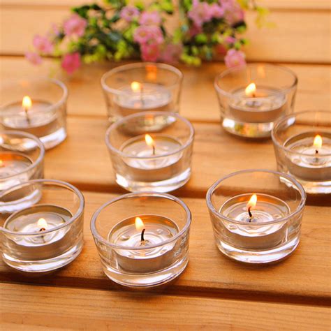 Small Glass Candle Holders Clear Votives Tea Lights Wedding Centerpiece