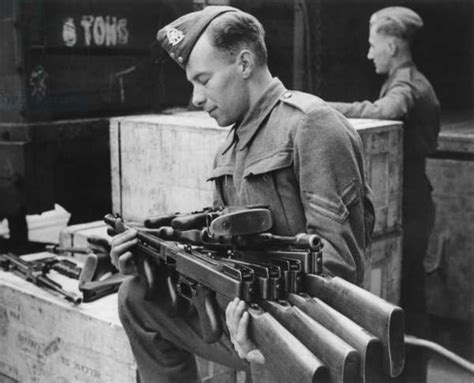 Tommy Guns Arriving In England From The Us Lend Lease Are Unpacked By
