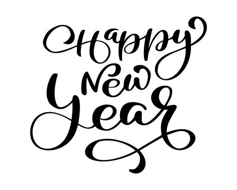 Happy New Year Hand Lettering Text Handmade Vector Modern Calligraphy