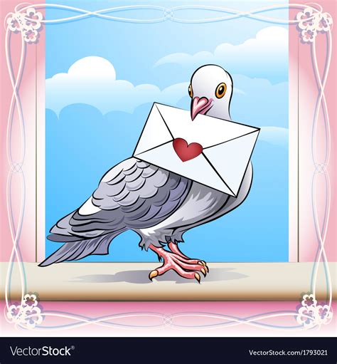 Pigeon With Letter Royalty Free Vector Image Vectorstock