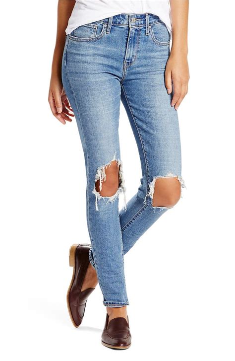 levi s® 721 ripped high waist skinny jeans rugged indigo nordstrom