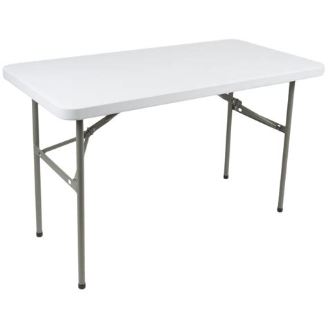 White Heavy Duty Plastic Folding Table 24 X 48