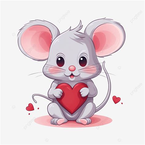 cute mouse hugging a heart with happy valentines day greetings valentine love art heart