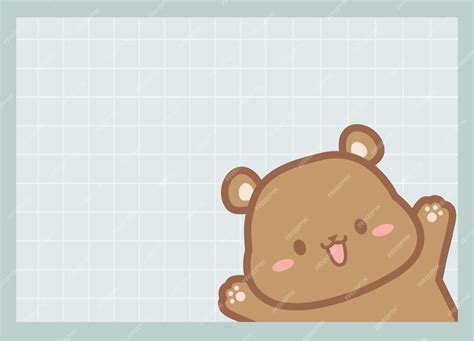 Premium Vector Cute Animal Bear Wallpaper Chibi Style Vector Pastel