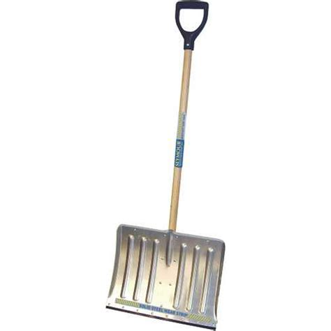 Seymour Aluminum Snow Shovel 18 In With Wear Strip And 42 In Wood