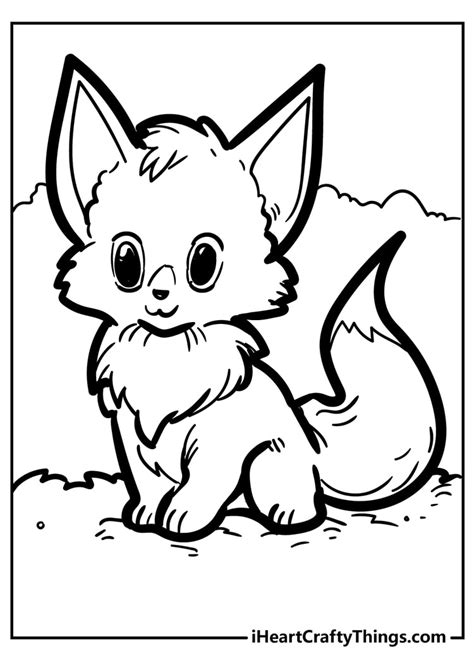 Fox Coloring Pages Cartoon Baby Cute Kids Sheet Colouring Head Red