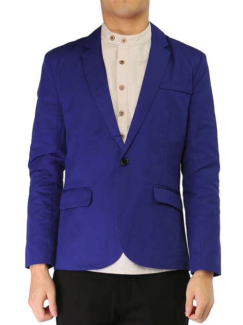 Unique Bargains Mens One Button Slim Fit Casual Sport Coat Blazer