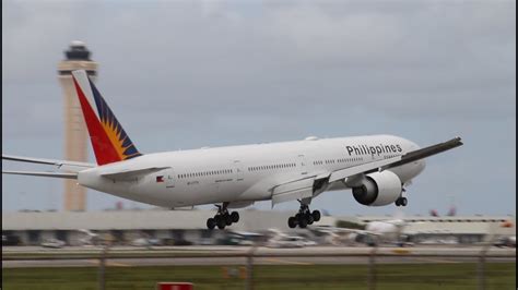 Rare Philippine Airlines Boeing 777 300er Landing In Miami Nonstop From