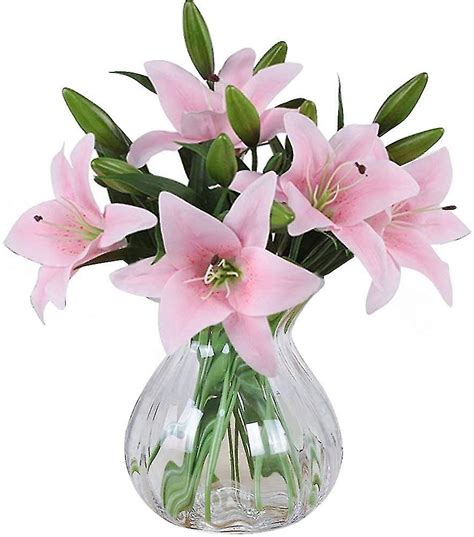 Artificial Flowers Pcs Real Touch Latex Artificial Lilies Flowers In