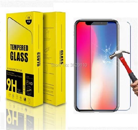 100 pcs lot 2 5d 9h premium tempered glass for iphone x screen protector toughened protective