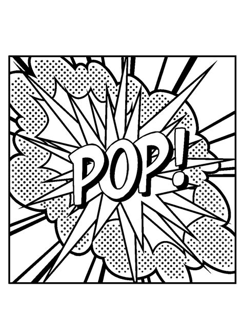 Pop Roy Lichtenstein Art Adult Coloring Pages
