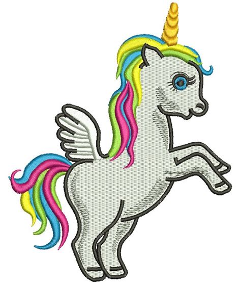 Unicorn Machine Embroidery Design Etsy