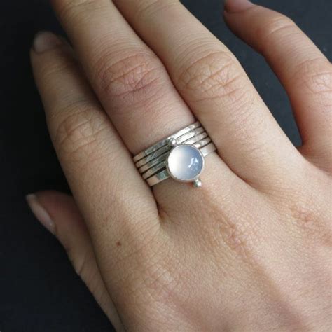 Sterling Silver Chalcedony Ring Natural Blue By Jaycuneo On Etsy