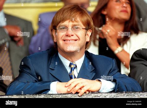 Elton John Smiles Stock Photo Alamy