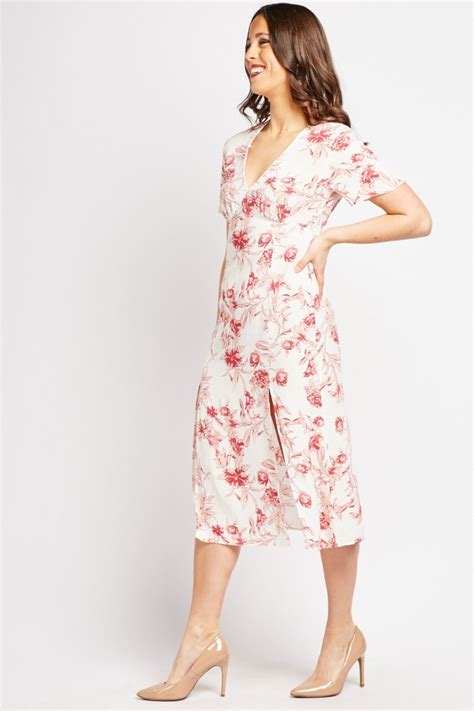 Floral Printed Midi Tea Dress Just 7