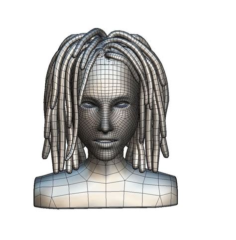 3d Model Hairstyle Dreadlocks Black Red Vr Ar Low Poly Cgtrader