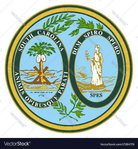 South Carolina State Seal Royalty Free Vector Image