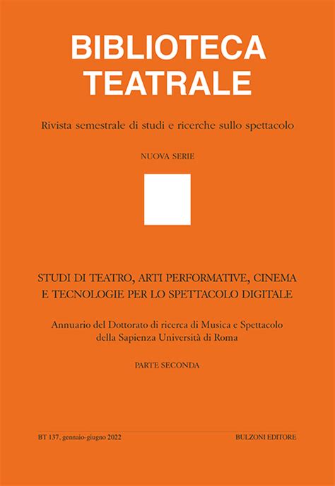 Cinema E Spettacolo Studi Di Teatro Arti Performative Cinema E