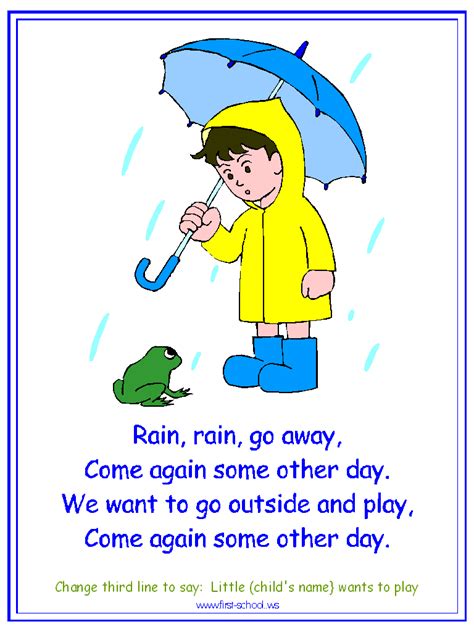 Rain Rain Go Away Coloring Pages And Printable Activities Nursery