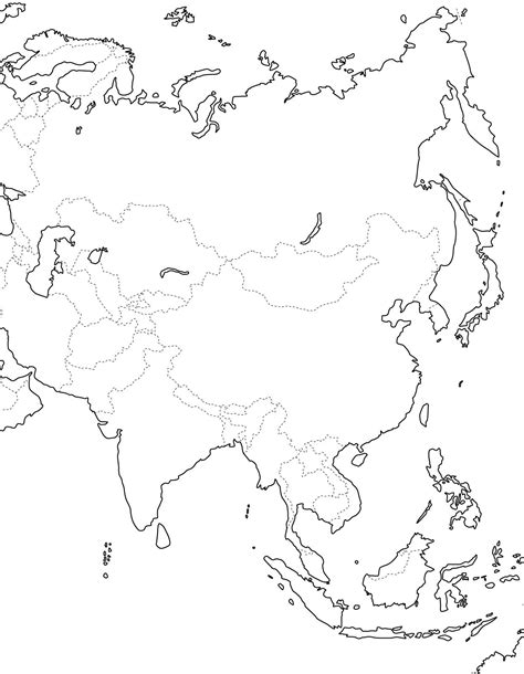 Mapa Mudo Politico De Asia