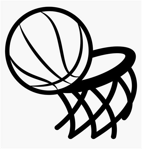 Graphic Freeuse Basketball Hoop Black And White Clipart Transparent