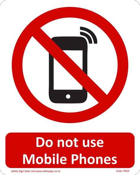Cyopa54 Do Not Use Mobile Phones Sign Safety Signs Nz