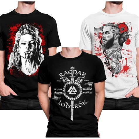 Camiseta Ragnar Lothbrok Floki Kit Com 3 Camisas Vikings Shopee Brasil