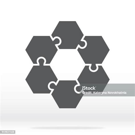 Icône Simple Hexagonal Puzzles En Gris Puzzle De Simple Icône Des Six