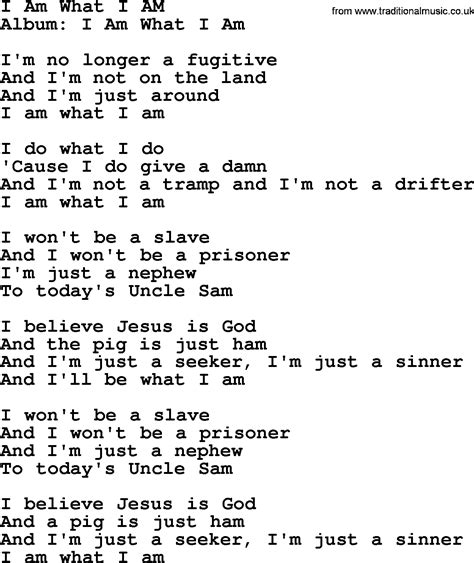 I Am What I Am By Merle Haggard Lyrics