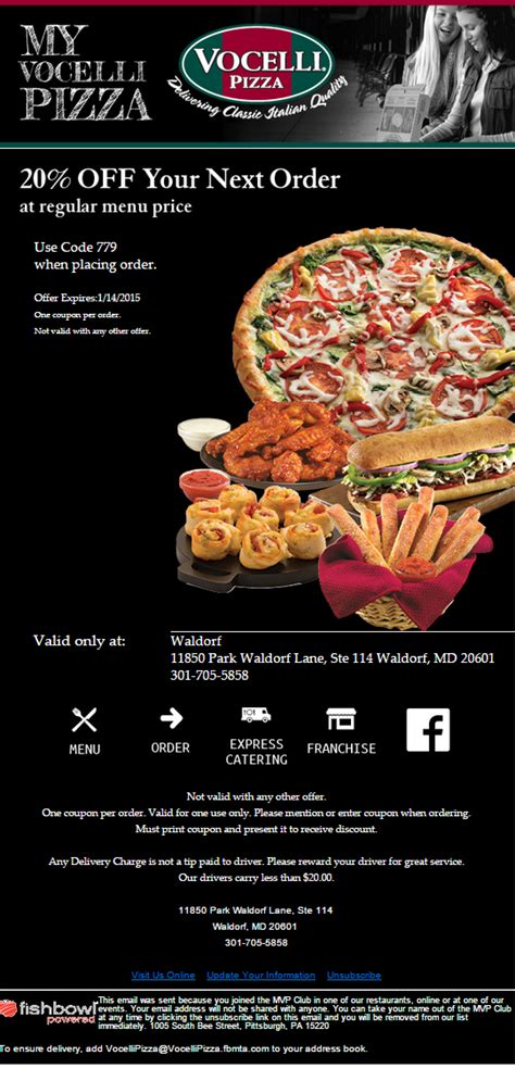 Vocelli Pizza Coupon Codes Coupons Codes March 2023