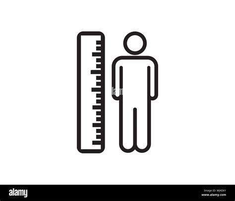 Measuring Height Body Icon On White Background Vector Image Stock