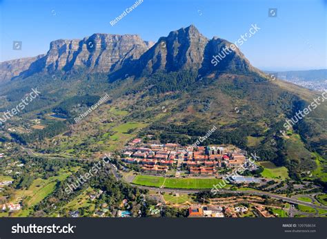Aerial View Of Cape Town University And Table Mountain