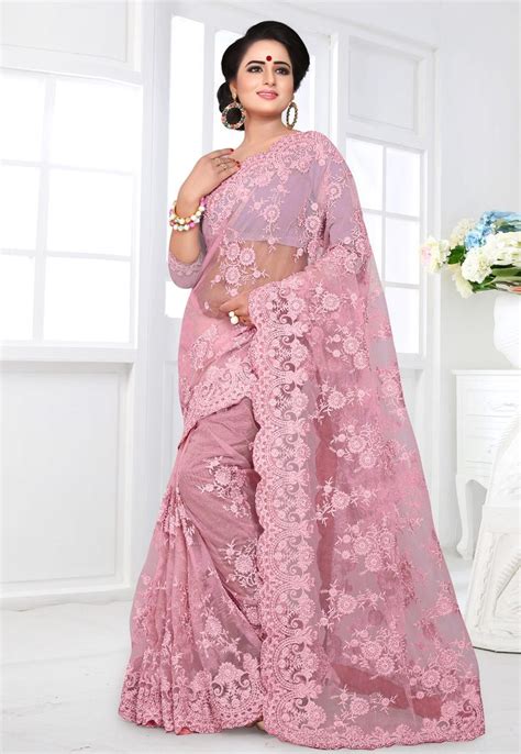 light pink net saree with blouse 155164 saree designs fancy sarees saree dress