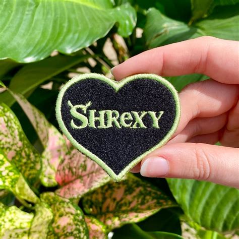 shrexy embroidered iron on felt heart shrek patch etsy