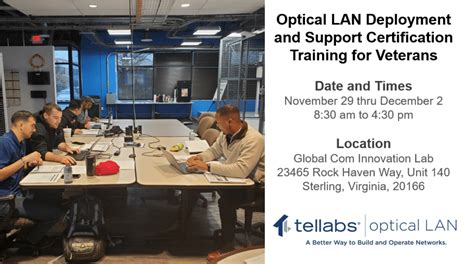 Optical Lan Certification Training For Veterans On Nov 29 Thru Dec 2 In