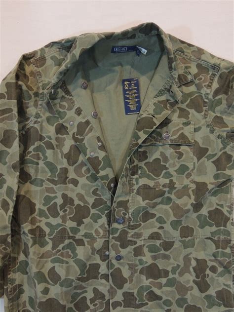 Polo Ralph Lauren Military Army Herringbone P41 Usmc Camo Canvas Shirt