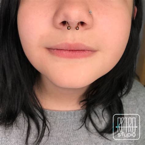 Septum Piercing With Anodized Titanium Circular Barbell Septum Piercing Piercing Nose Piercing