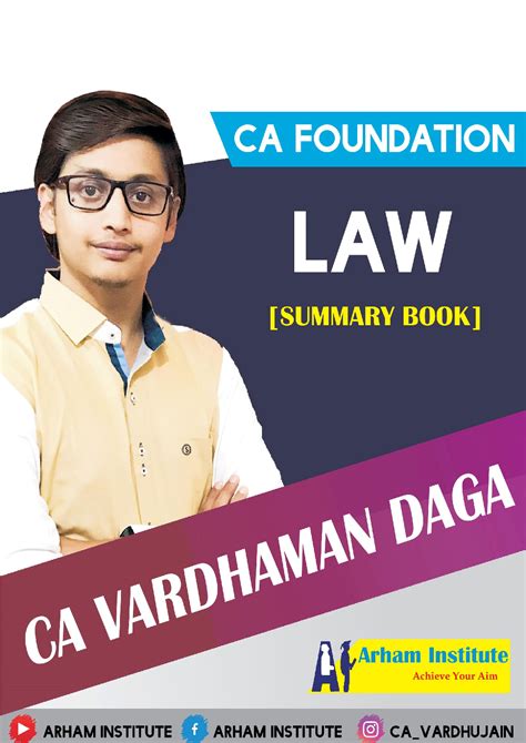Download CA Foundation Law (Summary Books) PDF Online by CA Vardhaman Daga