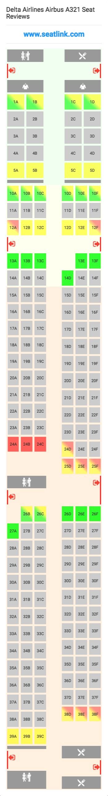Delta Airlines Airbus A321 Seating Chart Updated November 2020 Seatlink