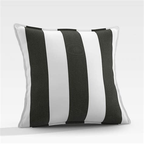 Sunbrella 20 Black Cabana Stripe Outdoor Pillow Reviews Crate And