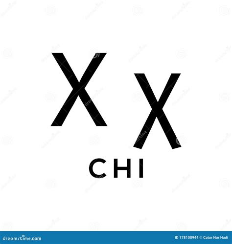 Chi Greek Alphabet Design Trendy Stock Vector Illustration Of