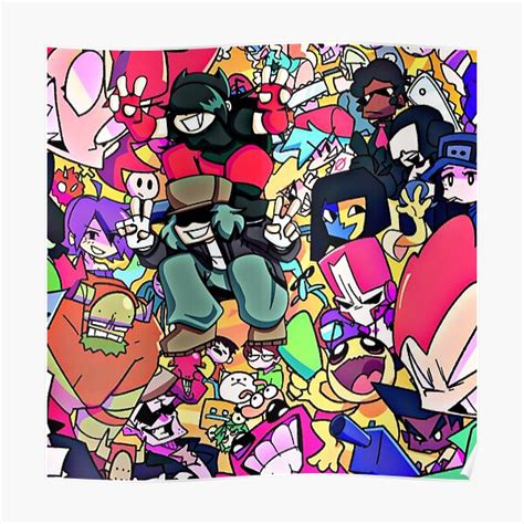 Fnf Characters Friday Night Funkin Poster For Sale By Dizzaa Redbubble