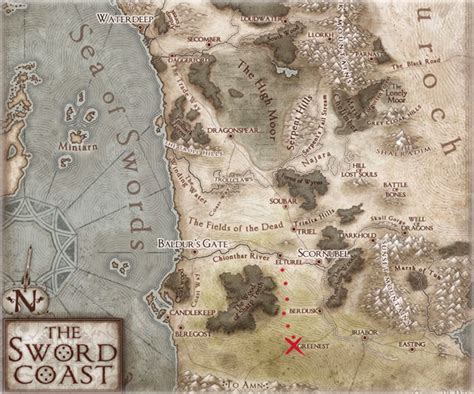 Sword Coast Map Greenest Elturel Fantasy City Map Map Dungeons