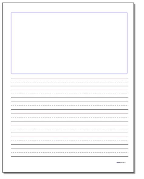 These writing paper (with room for drawings) printables worksheets are great for any classroom. Handwriting Paper