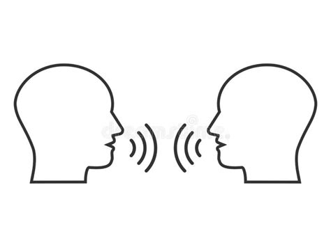 Head People Listen And Speak Icon Vector Illustration Flat Design