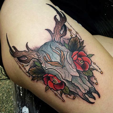 45 Deer Skull Tattoos Pictures With Meanings
