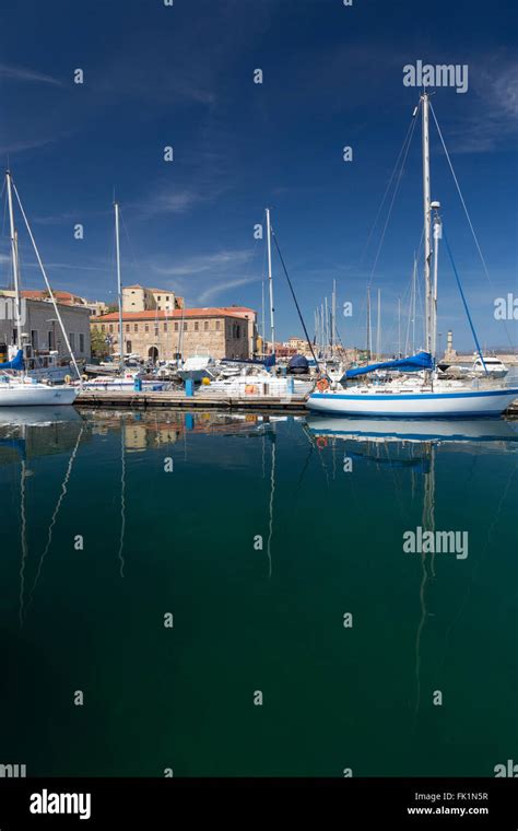 The Historic Venetian Harbour At Chania Crete Greece Stock Photo Alamy